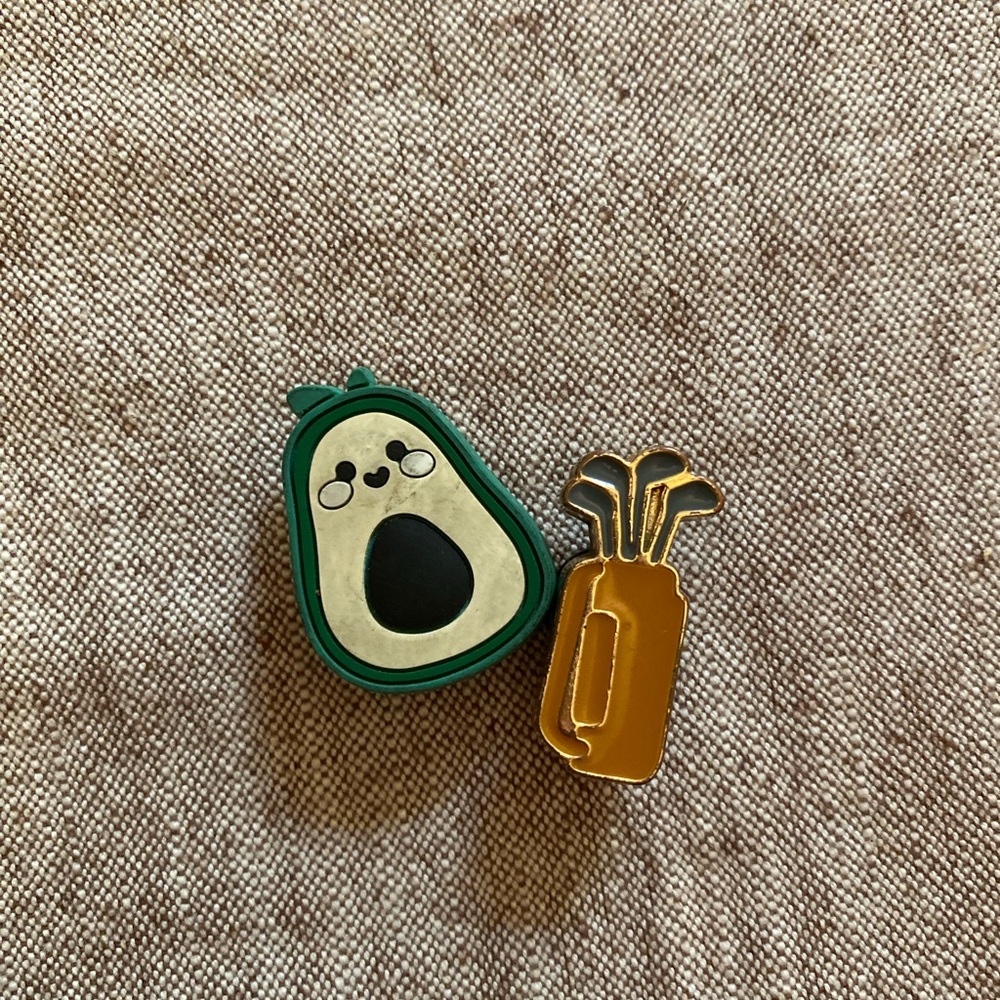 Jibbitz Charms for Crocs SET OF 2 🥑 avocado, golf clubs
